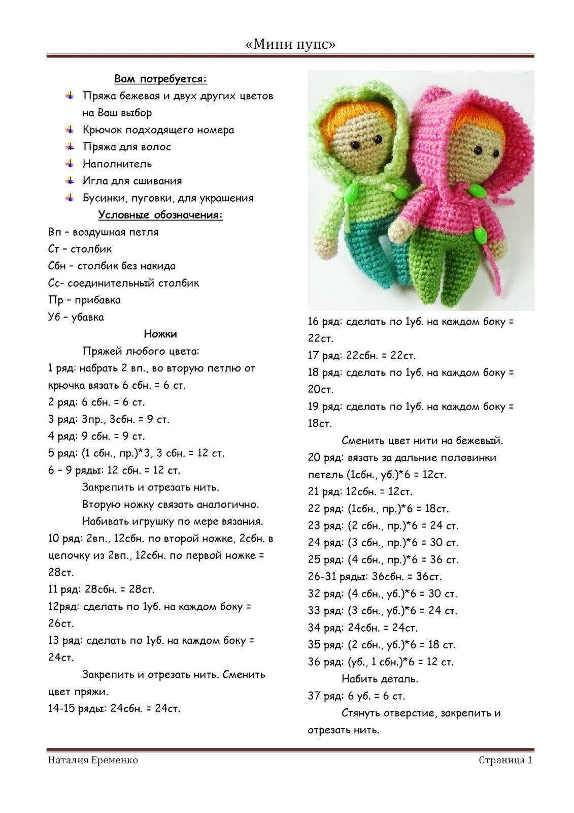 Вязаные куклы спицами: мастер-класс с описанием и схемой - сайт о рукоделии
