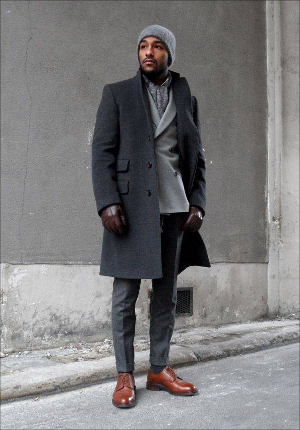Головной убор к пальто для мужчин, мужские шапки, с чем носить черное пальто мужчине
