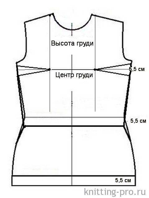 Базовый трикотажный топ. инструкция по пошиву и печати выкроек