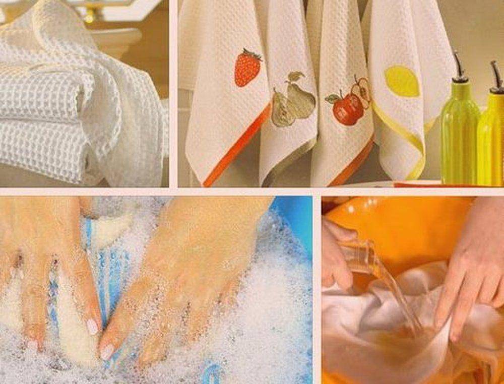 Как отстирать кухонные полотенца до идеального состояния – 8 способов