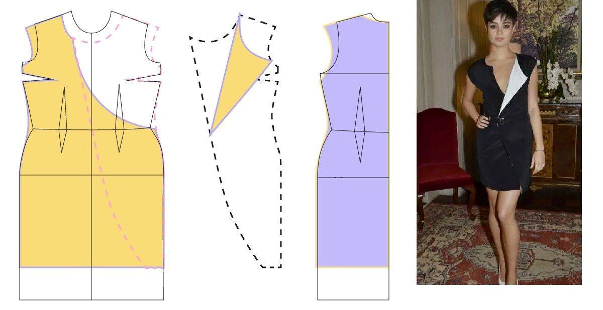Выкройка платья с запахом: универсальный фасон, по которому можно сшить домашнюю одежду и вечернее платье (с инструкцией по построению)
