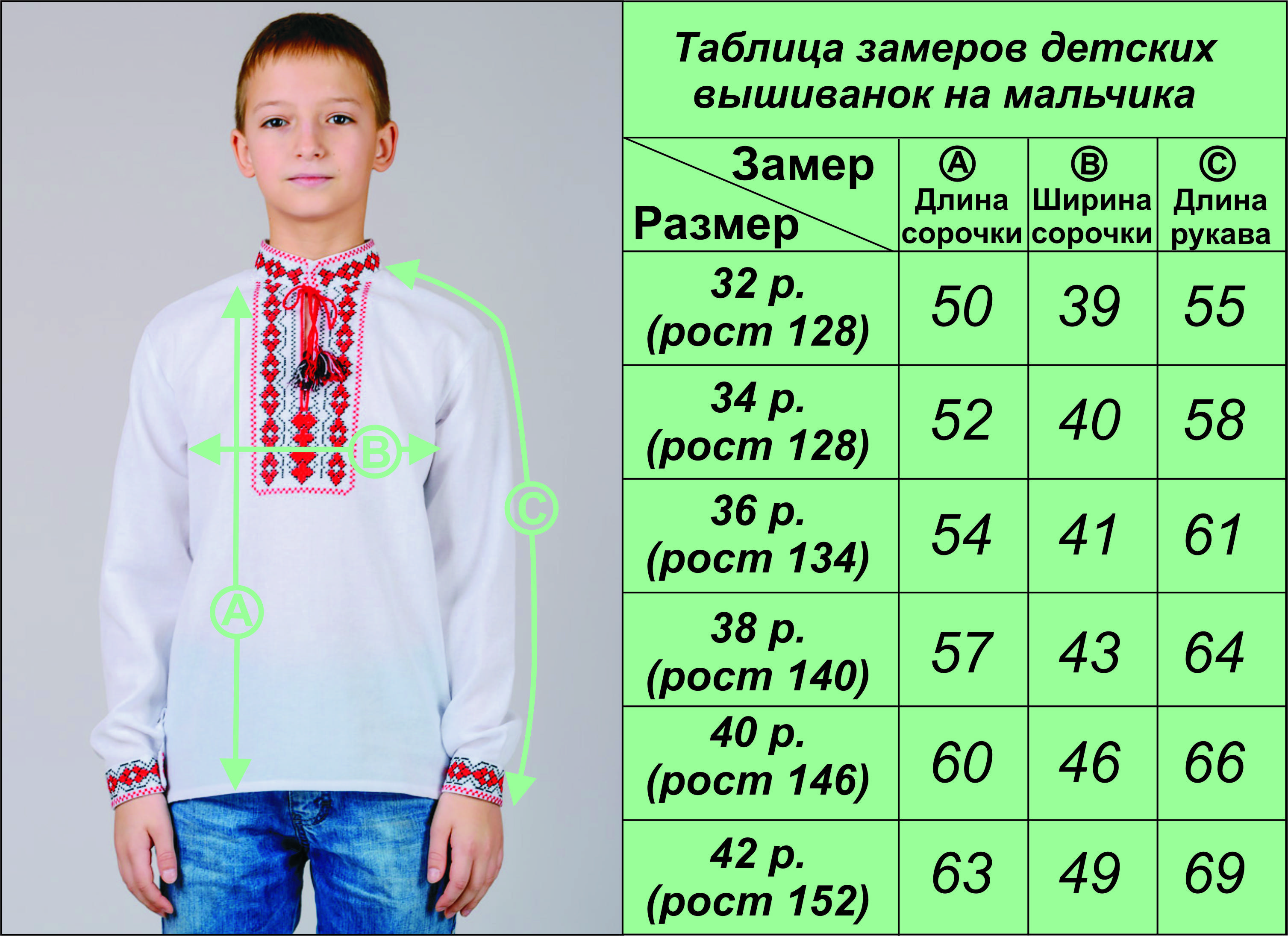 Размеры детских рубашек для мальчиков