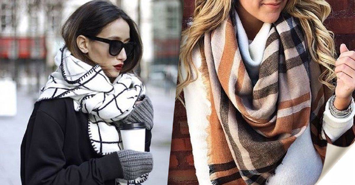 Модные палантины для зимы 2023-2024 года: как красиво завязать на голову и плечи