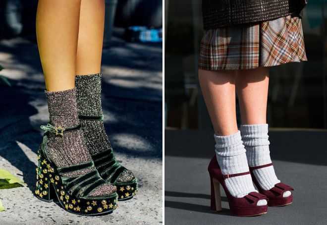 Как носить цветные носки осенью: стильные сочетания с ботинками и туфлями