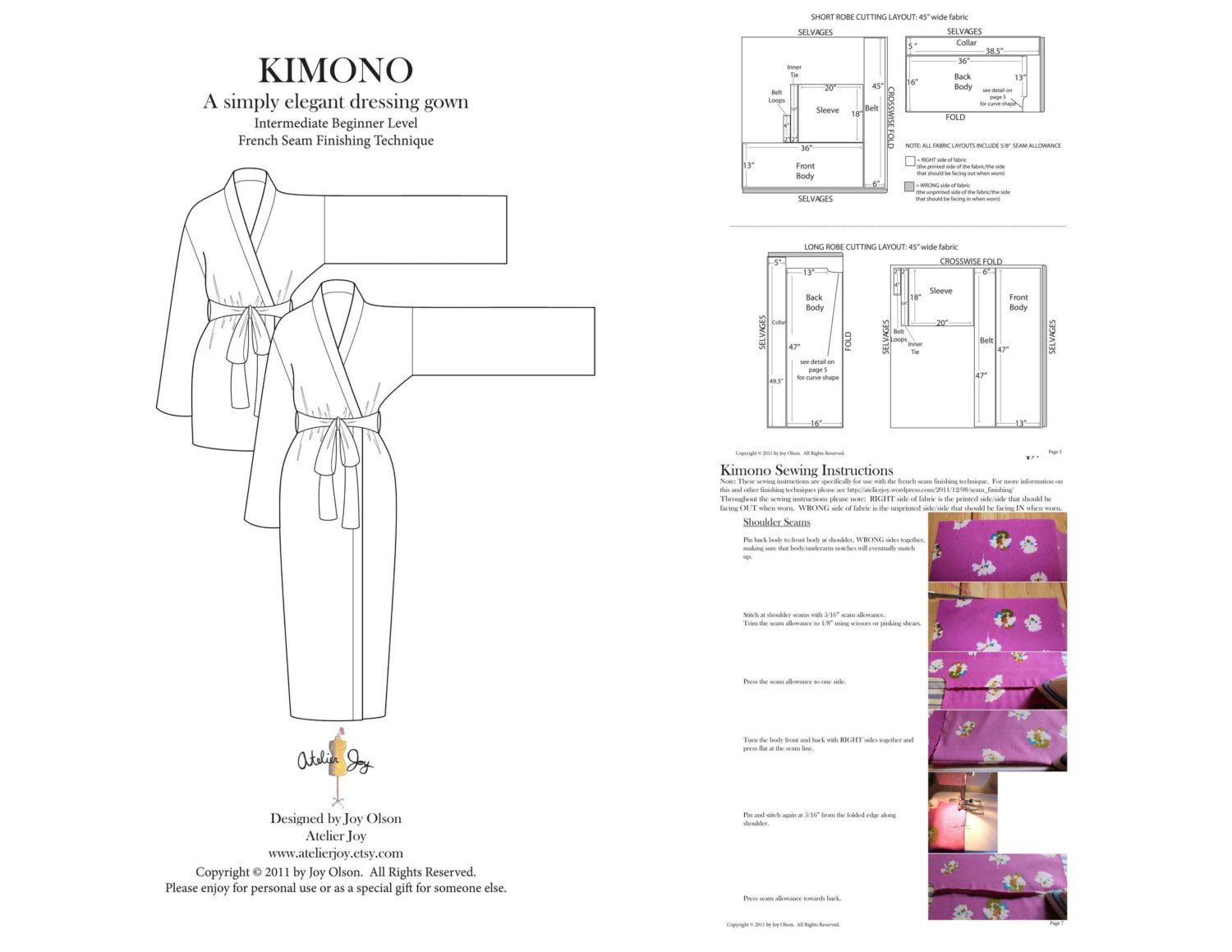 Выкройки халата кимоно с запахом, описание пошива, фото, видео мк, 8 моделей