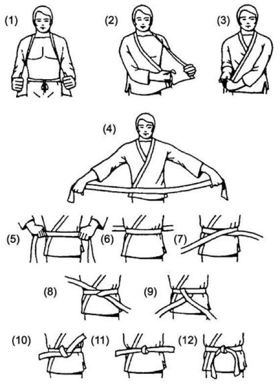 Как правильно завязывать пояс на кимоно для карате?