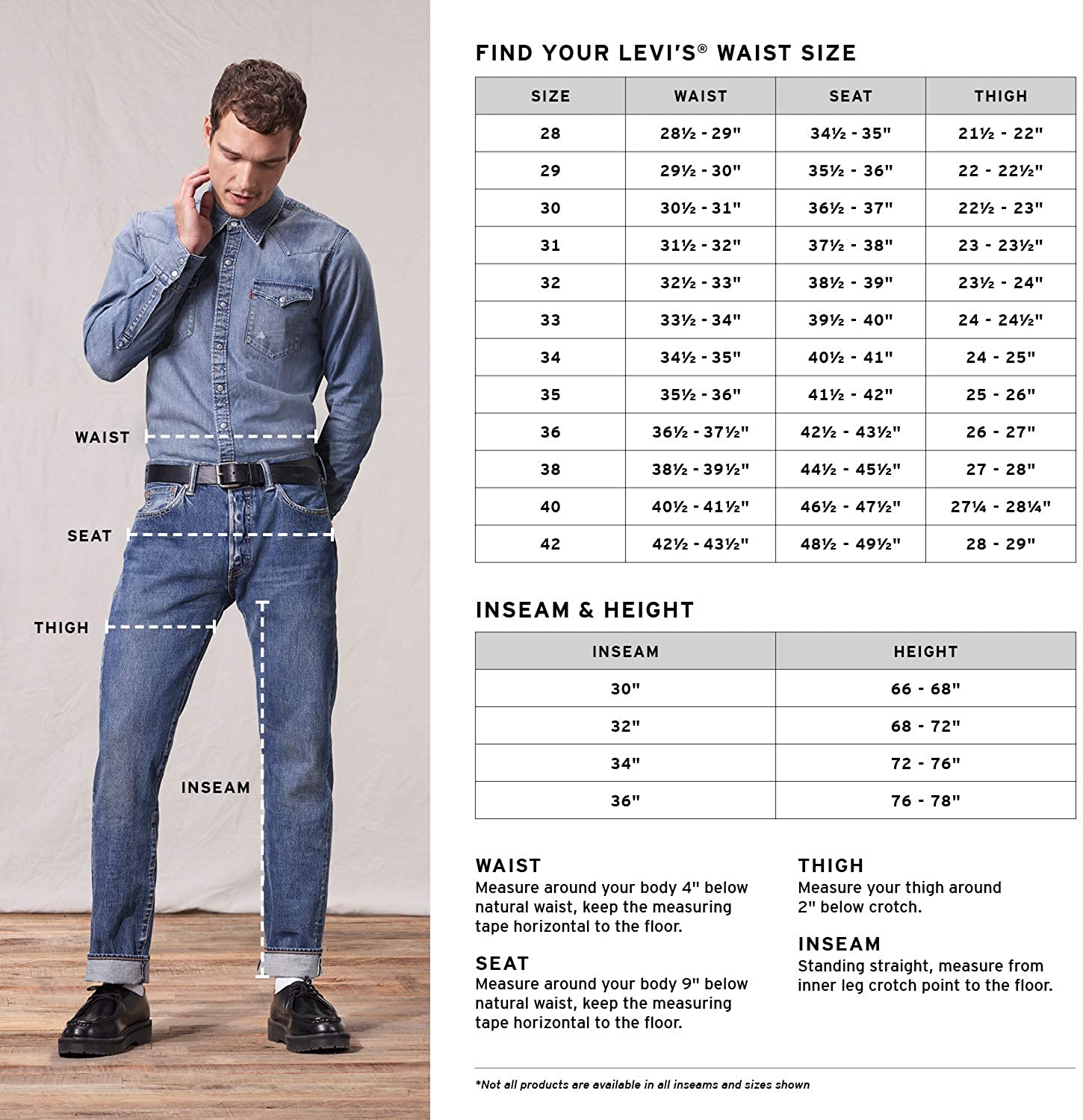 Размеры мужских джинсов: таблицы, способы определения, соответствие размеров