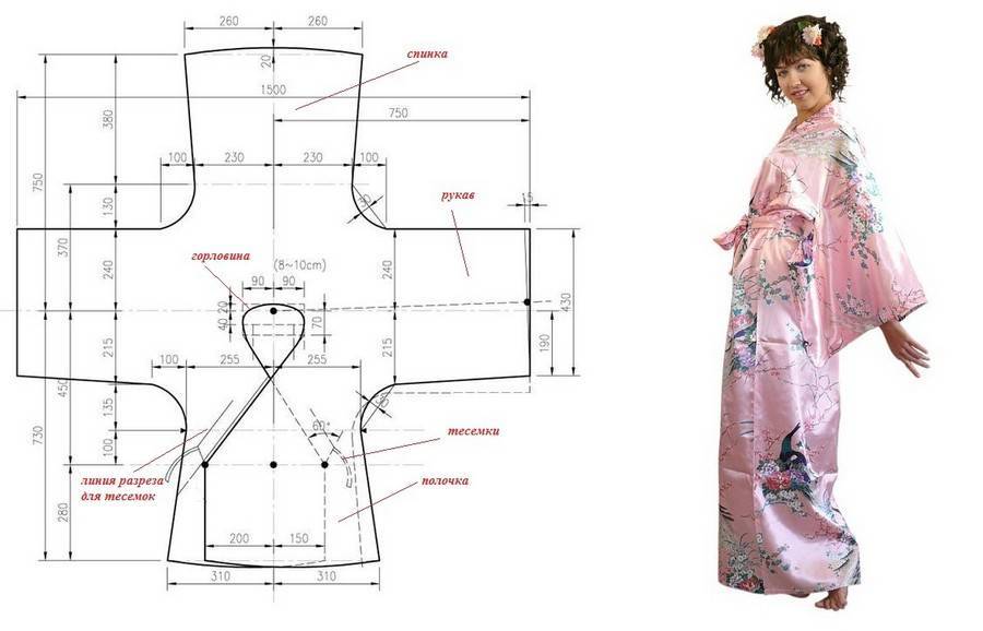 Халат-кимоно, выкройка (шитье и крой) – журнал вдохновение рукодельницы