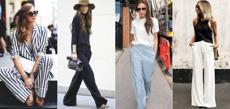 Широкие брюки «в пол» — модный тренд сезона
