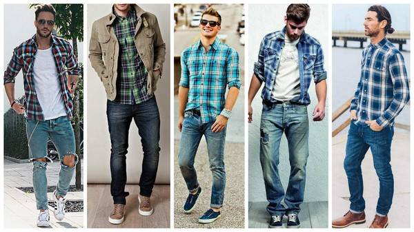 С чем носить мужскую джинсовую рубашку варианты фасонов