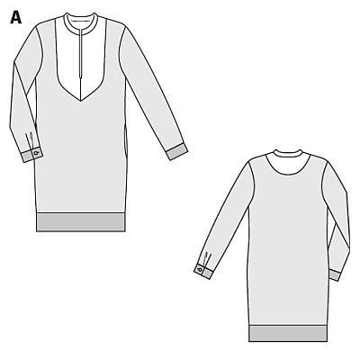 Выкройка блузки со вставкой-пластроном