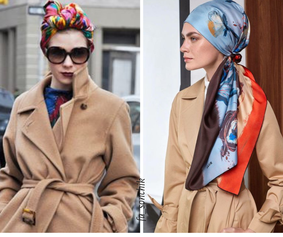 Как носить платок: 10 трендовых образов для холодов