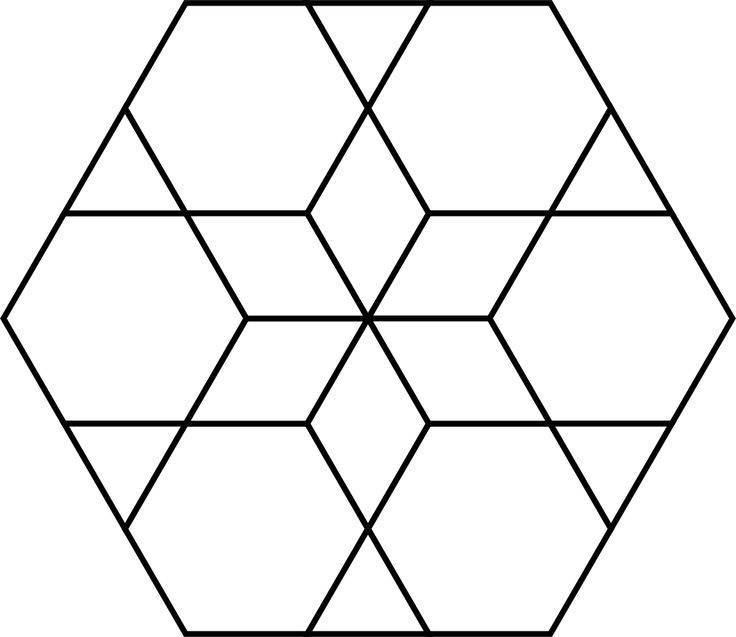 Фигурные буфы. композиция из треугольников и шестиугольников