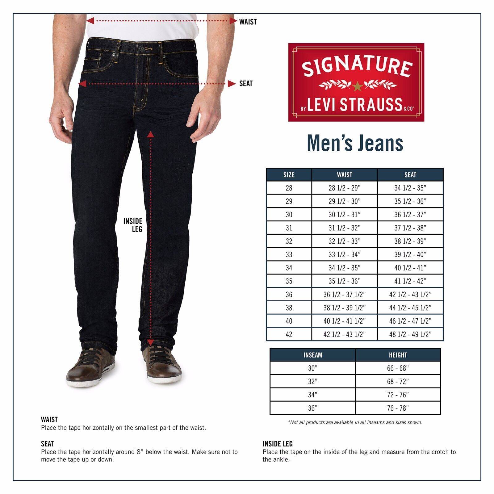 Levis джинсы как выбрать размер